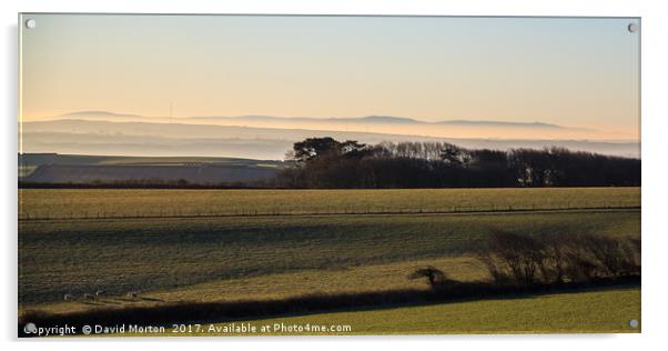 Dartmoor from North Devon on a January Morning Acrylic by David Morton