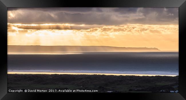 Sunset over Hartland Peninsular Framed Print by David Morton