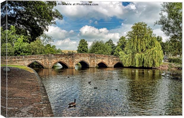 5 Arches of Bakewell Bridge Canvas Print by Avril Harris