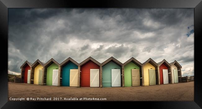 Blyth Beach Huts Framed Print by Ray Pritchard