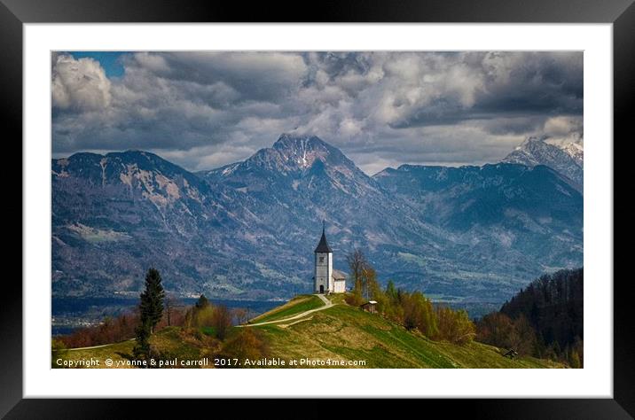 Jamnik Church In Jelovica Mountains Slovenia Framed Mounted Print by yvonne & paul carroll