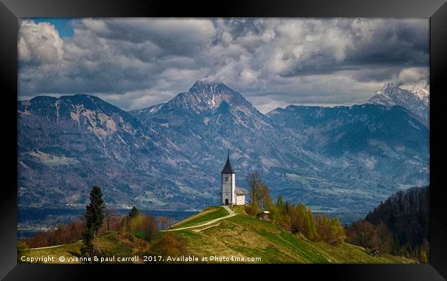 Jamnik Church In Jelovica Mountains Slovenia Framed Print by yvonne & paul carroll