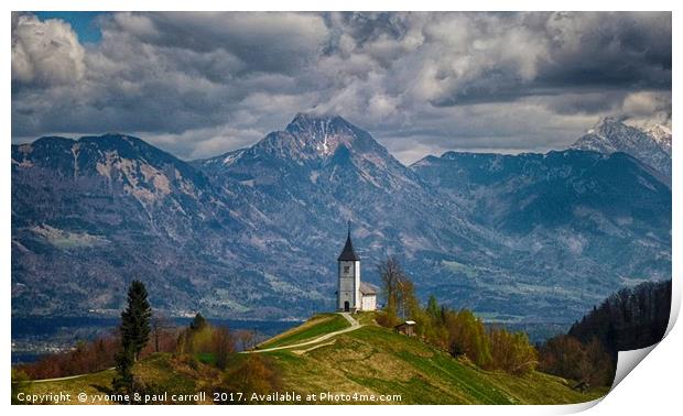Jamnik Church In Jelovica Mountains Slovenia Print by yvonne & paul carroll