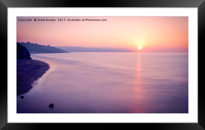 Summer Sunset, Whitby Framed Mounted Print by Janet Burdon