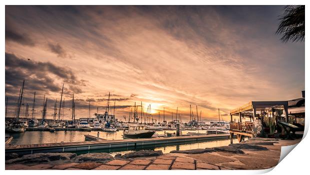 Marina Rubicon evening sunset Print by Naylor's Photography