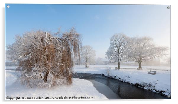 Winter Morning at Sinnington Acrylic by Janet Burdon