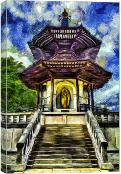 The Pagoda Van Gogh Canvas Print by David Pyatt