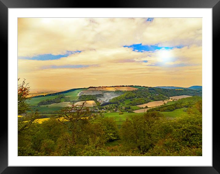 herefordshire view from croft ambrey Framed Mounted Print by paul ratcliffe