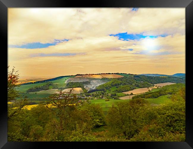 herefordshire view from croft ambrey Framed Print by paul ratcliffe