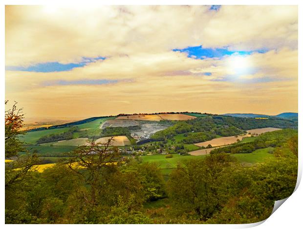 herefordshire view from croft ambrey Print by paul ratcliffe