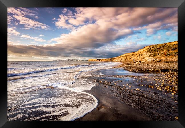 Brook Bay Beach Framed Print by Wight Landscapes