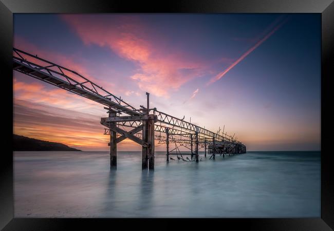 Totland Pier Sunset Isle Of Wight Framed Print by Wight Landscapes