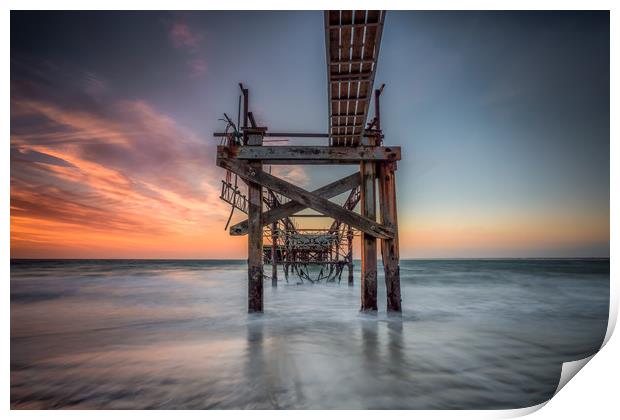 Totland Pier Sunset Isle Of Wight Print by Wight Landscapes