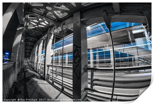 Bus Trails on the High Level Bridge Print by Ray Pritchard