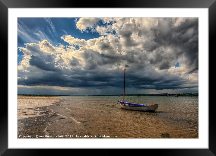 Clouds Building Over Wrabness Foreshore Framed Mounted Print by matthew  mallett