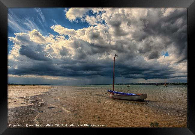 Clouds Building Over Wrabness Foreshore Framed Print by matthew  mallett