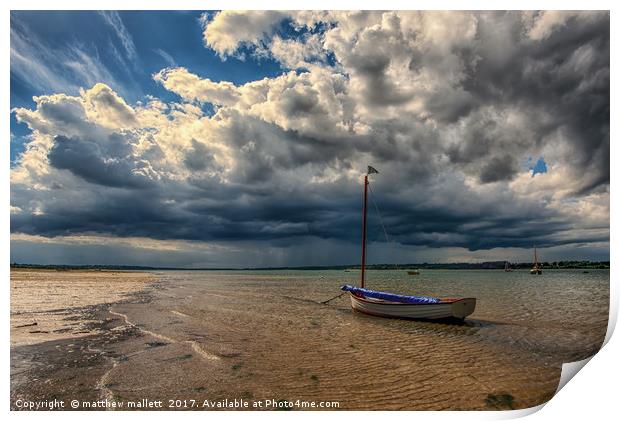 Clouds Building Over Wrabness Foreshore Print by matthew  mallett