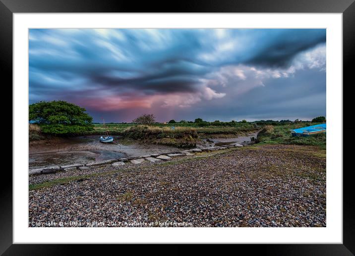 Stormy Colour Over Thorpe Le Soken Framed Mounted Print by matthew  mallett