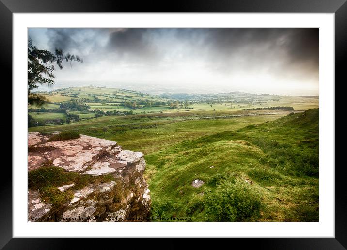 Brecon Beacons in Wales landscape view Framed Mounted Print by Simon Bratt LRPS