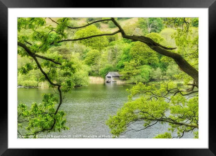 Boathouse on Rydal Water Framed Mounted Print by yvonne & paul carroll