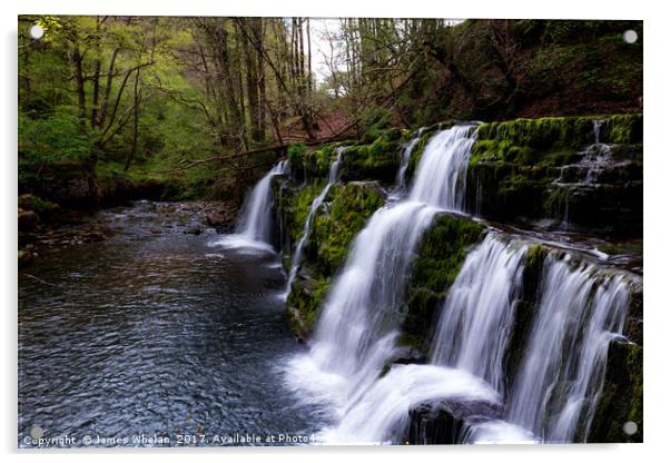 Welsh waterfalls  Acrylic by James Whelan