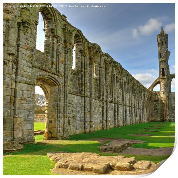 St Andrews Cathedral, Fife, Scotland. Print by ALBA PHOTOGRAPHY