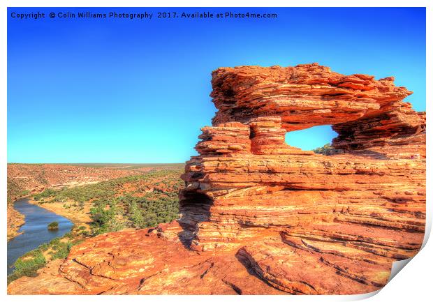 Natures Window Kalbarri National Park  2 Print by Colin Williams Photography
