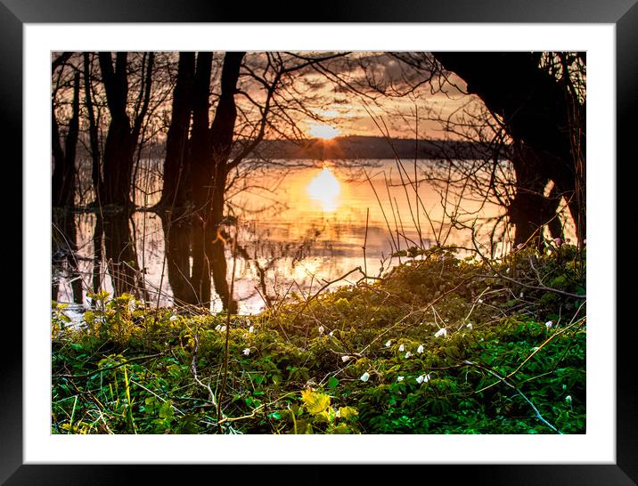 Llangorse lake sunset Framed Mounted Print by James Whelan