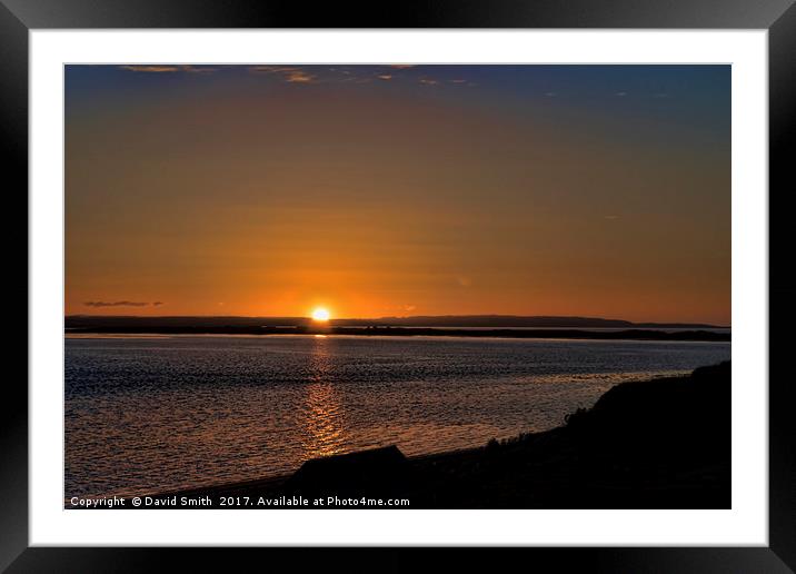 Holy Island Sunset Framed Mounted Print by David Smith