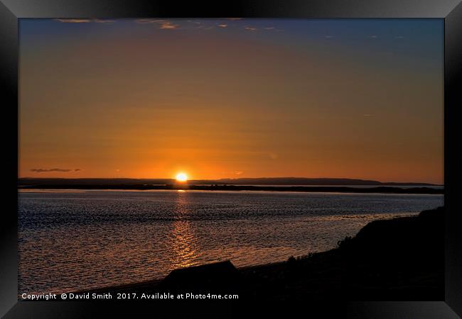 Holy Island Sunset Framed Print by David Smith