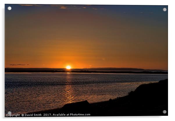 Holy Island Sunset Acrylic by David Smith
