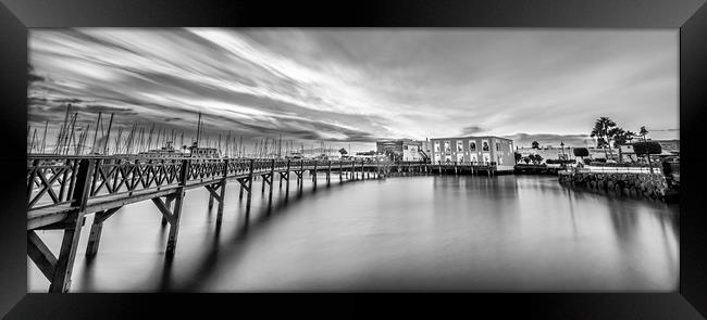 Boardwalk at the Marina Rubicon in Mono Framed Print by Naylor's Photography