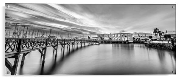 Boardwalk at the Marina Rubicon in Mono Acrylic by Naylor's Photography