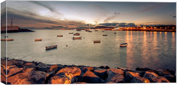 Playa Blanca Twilight view........ Canvas Print by Naylor's Photography