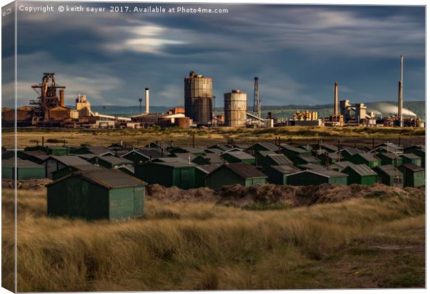Fishermans Huts Redcar Canvas Print by keith sayer