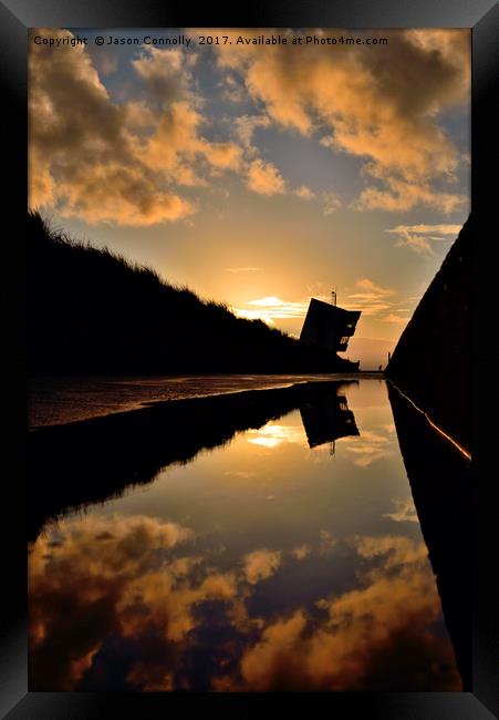 Rossall Point Reflections Framed Print by Jason Connolly
