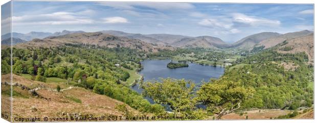 Grasmere Lake from Loughrigg Fell Canvas Print by yvonne & paul carroll