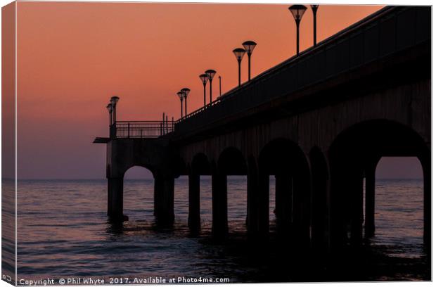 Boscombe Pier at dusk Canvas Print by Phil Whyte