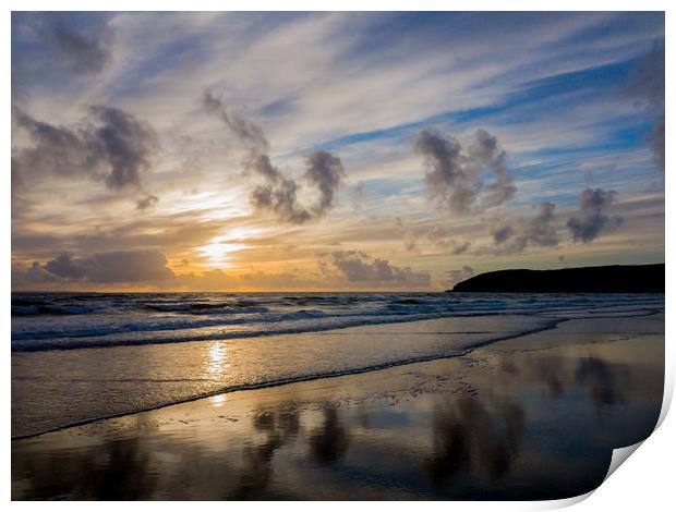Croyde Bay sunset Print by Images of Devon