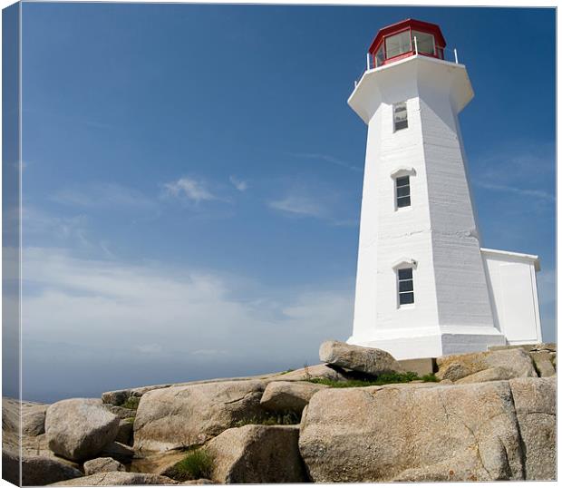 Peggys Cove Lighthouse Canvas Print by Mary Lane