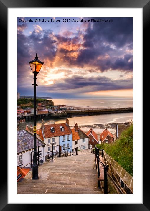 The 199 Steps Whitby Framed Mounted Print by Richard Burdon