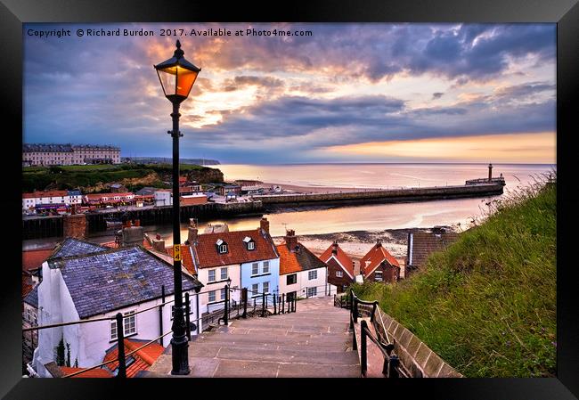 Whitby From The 199 Steps Framed Print by Richard Burdon