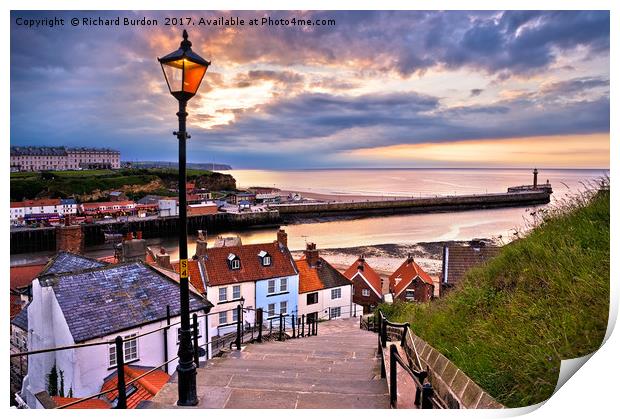 Whitby From The 199 Steps Print by Richard Burdon