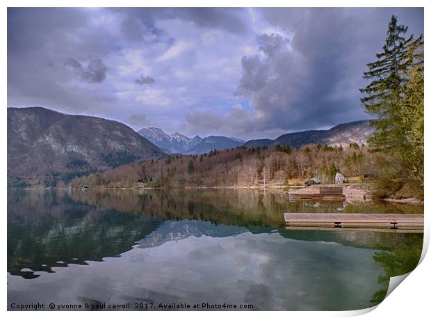 Lake Bohinj, Slovenia Print by yvonne & paul carroll