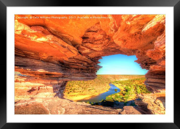 Natures Window Kalbarri National Park  3 Framed Mounted Print by Colin Williams Photography