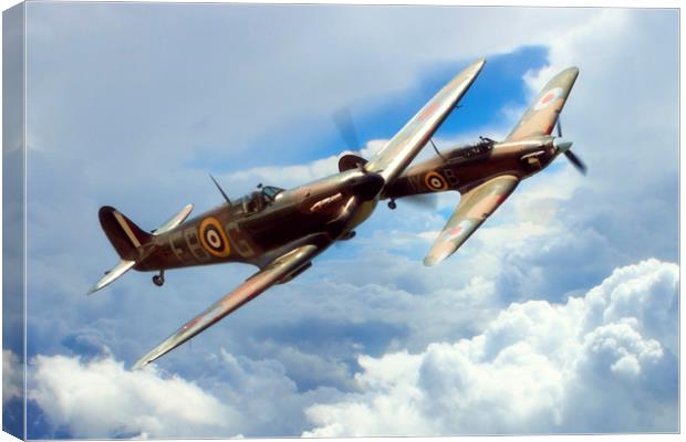 The BBMF Spitfire and Hurricane Canvas Print by J Biggadike