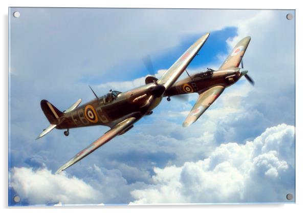 The BBMF Spitfire and Hurricane Acrylic by J Biggadike