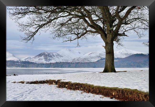 Wintertime At Derwentwater Framed Print by Jason Connolly