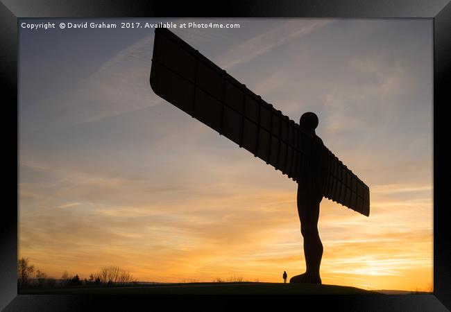The Angel of the North, Gateshead - Sunset Framed Print by David Graham