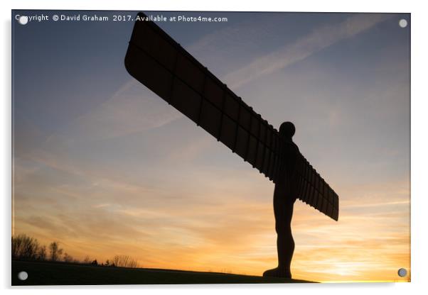 The Angel of the North, Gateshead - Sunset Acrylic by David Graham